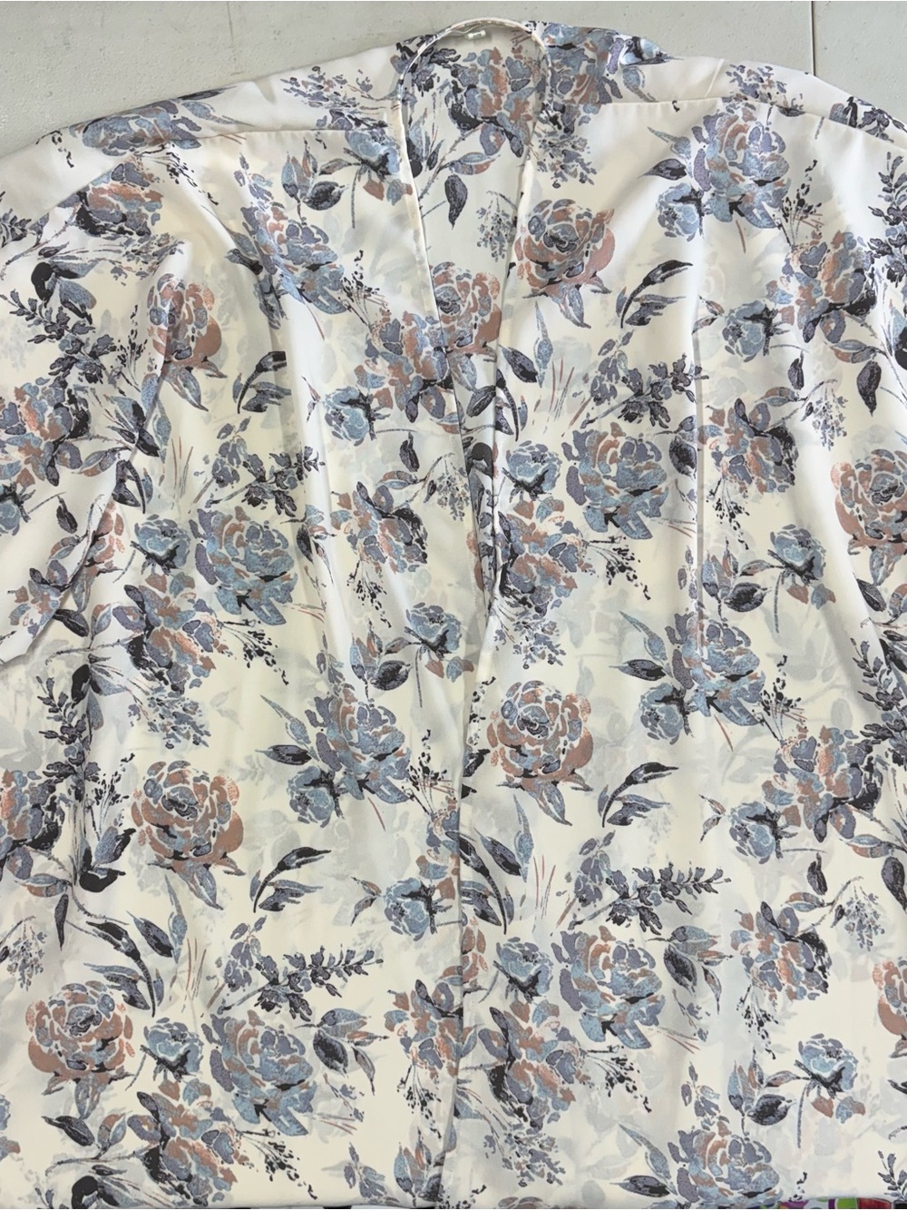 Maurices Cream Tunic with Blue & Taupe Floral Print
